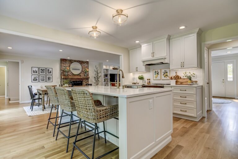 Soft white kitchen opened up