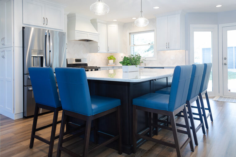 Modern White Kitchen with large island